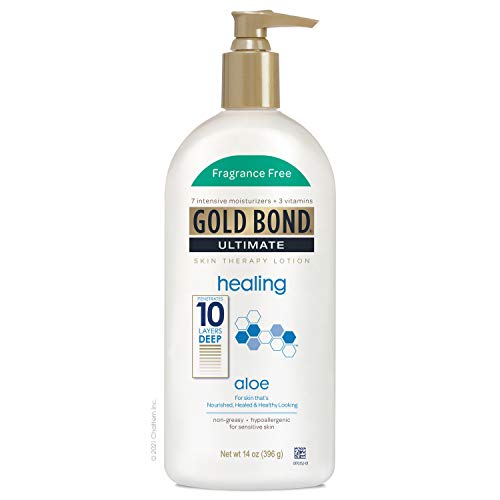 Gold Bond Healing Skin Therapy Lotion with aloe, 14 oz., Fragrance Free, Non-Greasy & Hypoallergenic Gold Bond