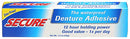 Secure Waterproof Denture Adhesive - Zinc Free - Extra Strong Hold For Upper, Lower or Partials - 1.4 oz Secure