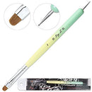 Ivy-L Premium 2 Ways French Gel Acrylic Nail Art Kolinsky Brush with Dotting Tool for Professional Manicure Nail Art Design Cuticle Clean-up + Lime Green Wood Handle (Size 8) Ivy L