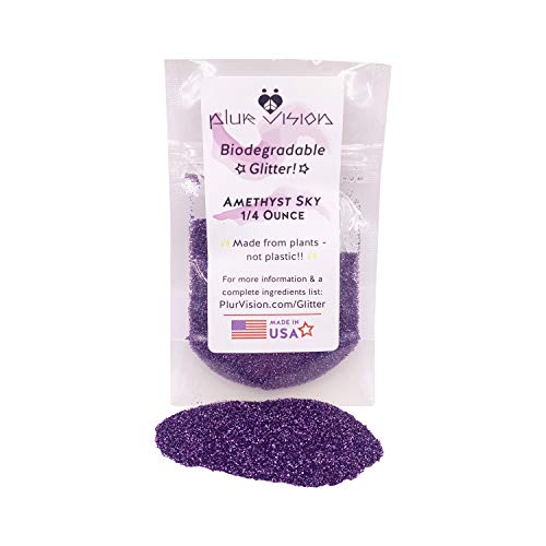 Amethyst Sky Biodegradable Glitter 1/4 Ounce - Made from Plant Cellulose, Earth Friendly. Perfect for Body, Cosmetics, Crafts, DIY Projects. Can be Mixed with Lotions, Gels, Oils, Face Paint Alternative Imagination