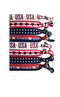 8 Piece Red White and Blue Patriotic Hair Elastic Set - Hair Accessories- USA Hair Ties Gift, American Flag Accessory, Stars & Stripes, 4th of July- Independence Day - Land of the Free - Made in USA Sportigift