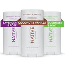 Native Deodorant Contains Naturally Derived Ingredients, 72 Hour Odor Control | Deodorant for Women and Men, Aluminum Free with Baking Soda, Coconut Oil and Shea Butter | Classic (3-pack) Infinity Warehouse