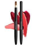 Rownyeon Travel Retractable Lip Brush Applicators Flat for Lipstick Gloss Creams Portable with Cap, Professional Makeup Brush for Women Girls As Christmas Gift and Halloween Makeup Tools Camdeez