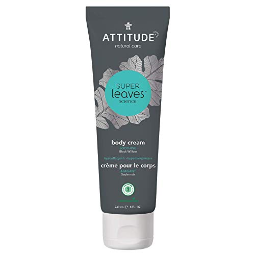 ATTITUDE Super Leaves, Hypoallergenic Soothing Body Cream, Black Willow & Aspen,, 8 Fl Oz (Pack of 1) (18195) ATTITUDE