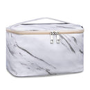 Travel Makeup Bag Large Cosmetic Bag Make up Case Organizer for Women and Girls (Large, Marble) Narwey