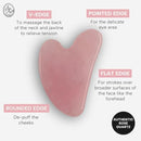 Mount Lai Rose Quartz Gua Sha Facial Tool – The Stone of Graceful Radiance – 100% Genuine Rose Quartz Stone Face Sculpting Tool for Lymphatic Drainage, Puffiness Reduction & Graceful Beauty Infinity Warehouse