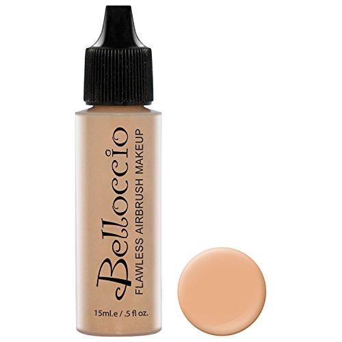 Belloccio's Professional Cosmetic Airbrush Makeup Foundation 1/2oz Bottle: Ivory- Light-medium Neutral Pink And Yellow Undertones Belloccio