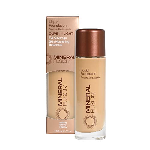 Mineral Fusion Liquid Foundation, Olive 1, 1 Fl Ounce Mineral Fusion