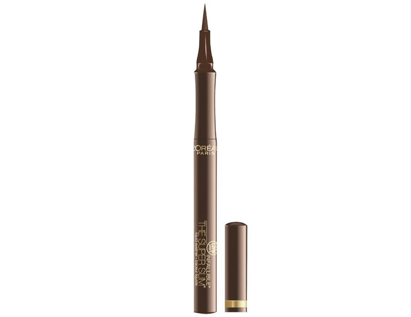 L'Oreal Paris Makeup Infallible Super Slim Long-Lasting Liquid Eyeliner, Ultra-Fine Felt Tip, Quick Drying Formula, Glides on Smoothly, Brown, Pack of 1 L'Oréal Paris