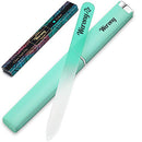 Nail File - Glass Nail File with Case - NEW COLOR - Premium Fingernail Files for Professional Manicure Nail Care - Crystal Nail File - Nail Files for Natural Nails WERONY