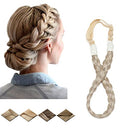 Braid Headband For Women Chunky Braided Hair Band Plaited Headband Plaited Braids Braided Headband Elastic Stretch (Small, Sandy Blonde Mix Bleach Blonde) S-noilite