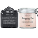 Majestic Pure Dead Sea Mud Mask and Himalayan Clay Mask Bundle – Natural Skin and Face Care for Women and Men MAJESTIC PURE