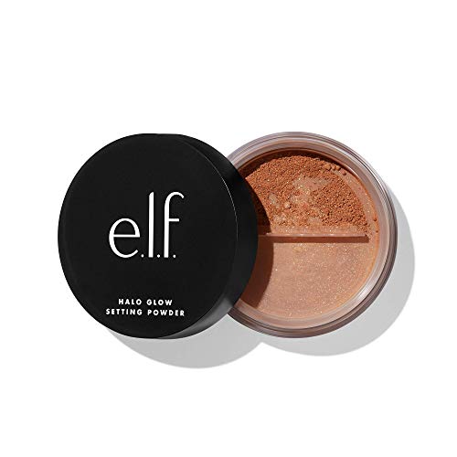 e.l.f. Halo Glow Setting Powder, Silky, Weightless, Blurring, Smooths, Minimizes Pores and Fine Lines, Creates Soft Focus Effect, Deep, Semi-Matte Finish, 0.24 Oz e.l.f.