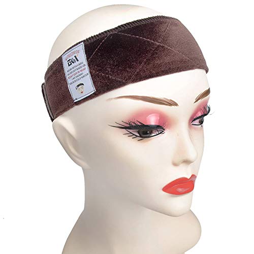 GEX Beauty Flexible Velvet Wig Grip Scarf Head Hair Band Wig Band Adjustable Fastern (Dark Brown) gexworldwide