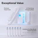 Vibe Series PRO – Ultra-Whitening Electric Toothbrush – 5 Modes & Smart Timers – UV Sanitizing Base – ADA Accepted (Optic White) Infinity Warehouse