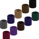 Cotton Hair Ties, IKOCO 50Pcs Seamless Hair Ties Thick Hair Elastics No Damage Ponytail Ties for Women Girls IKOCO