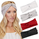 DRESHOW Cross Headbands Vintage Chiffon Head Wrap Stretchy Moisture Hairband Twisted Cute Hair Accessories (4 Pack Knotted Cloth B) DRESHOW
