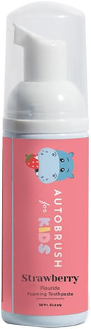 Autobrush Fluoride-Free Foaming Toothpaste for Kids, Strawberry Flavor, Whitening & Deep Cleaning, Travel Friendly, Anti-Cavity (Pack of 3) Infinity Warehouse