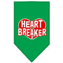 Mirage Pet Products Heart Breaker Screen Print Bandana for Pets, Large, Emerald Green Mirage Pet Products