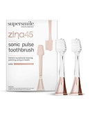 Supersmile Zina45 Replacement Brush Heads for Sonic Pulse Toothbrush, Rose Gold, 2 Count Supersmile