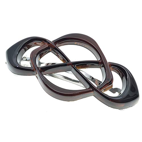 Camila Paris CP2437 French Hair Barrette Clip for Girls Black, Auromatic Clasp Strong Hold Grip Hair Clips for Women, No Slip and Durable Styling Girls Hair Accessories, Made in France Camila