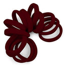 Cyndibands Soft and Stretchy Gentle Hold Seamless 1.5 Inch Elastic Nylon Fabric No-Metal Ponytail Holders - 12 Hair Ties (Burgundy) Cyndibands