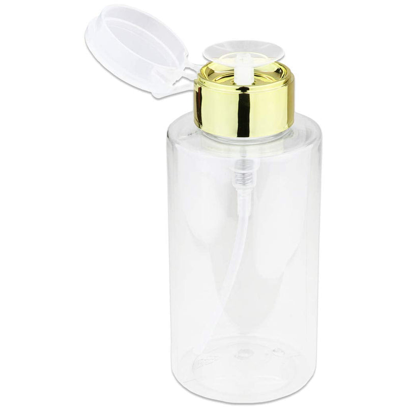 PANA Brand Liquid Push Down Pump Dispenser Empty Bottle with Flip Top Cap (10 Ounce - 1 Bottle, Gold) PANA