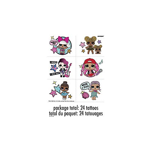 Unique LOL Surprise! Party Tattoo Sheets, 24 Ct. Unique