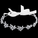 BABEYOND Bridal Headpiece Handmade Wedding Hair Vine Crystal Floral Leaf Headband with Lace Ribbon BABEYOND