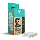 Biodegradable Dental Floss Refills 2-pack | For Refillable Glass Holder | Naturally Waxed With Candelilla Wax | 100% Compostable | Natural Silk Spools of 66 yds/60m | Eco-Friendly Zero Waste Oral Care TreeBird Eco Dental