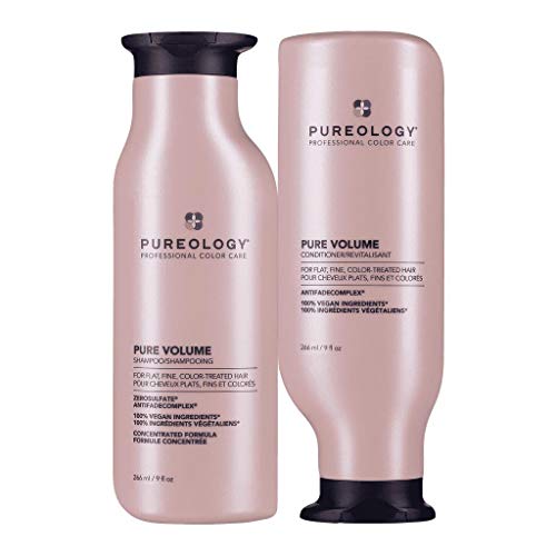Pureology Pure Volume Shampoo and Conditioner Bundle | For Flat, Fine, Color-Treated Hair | Sulfate-Free | Vegan | Updated Packaging | 9 Fl. Oz. Pureology