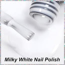 Jelly Milky White Nail Polish, Quick Dry, Fingernail Polish No UV Needed, Sheer Nail Polish for Women and Girls Infinity Warehouse