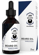 Vanilla Beard Oil – All Natural Leave In Conditioner enhanced with Organic Argan & Jojoba Oils – Large 2oz Size – Softens, Strengthens, & Hydrates for Healthy Beards and Mustaches Beard Reverence
