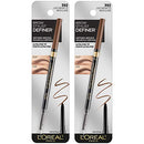L'Oreal Paris Makeup Brow Stylist Definer Waterproof Eyebrow Pencil, Ultra-Fine Mechanical Pencil, Draws Tiny Brow Hairs and Fills in Sparse Areas and Gaps, Light Brunette, 0.003 Ounce (Pack of 2) L'Oreal Paris