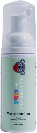 Autobrush Fluoride-Free Foaming Toothpaste for Kids, Strawberry Flavor, Whitening & Deep Cleaning, Travel Friendly, Anti-Cavity (Pack of 3) Infinity Warehouse