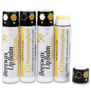 HummingBee Beeswax Lip Balm, Feel the Difference, Unscented, Unflavored, Natural Lip Care, 0.17 Ounce, Pack of 4 HummingBee
