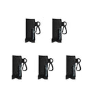 Beautyflier Pack of 5 Clip-on Sleeve Chapstick Pouch Keychain Lipstick Holder Elastic Lip Balm Holder Travel Accessories (Black) Beautyflier