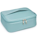 Travel Makeup Bag Large Cosmetic Bag Makeup Case Organizer for Women and Girls (Sky Blue) Narwey