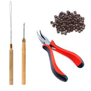 Orgrimmar Hair Extension Tool Kit Hair Extension Remove Pliers Pulling Hook 500 PCS Micro Silicone Rings Bead Device Tool Kits for Professional Hair Styling Tools Accessory  (Brown) Orgrimmar