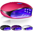 Professional UV LED Nail Lamp 48W - Salon/Home Use Dryer for Nail Polish - 4 Timer Modes - Manicure and Pedicure Compatible Gel Nail Polish Curing Lamp - LCD Display | Bonus 5 Finger Clips - Pink Magic UV
