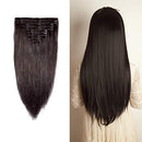 MY-LADY Double Weft 100% Remy Human Hair Clip in Extensions 10''-24'' Full Head Thick Long Straight 8pcs 18clips(24" / 24 inch 170g,