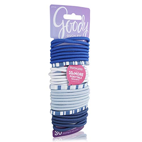 Goody WoMens Ouchless 4 mm Elastics, Nautical, 30 Count GOODY