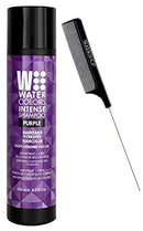 Watercolors INTENSE Color Depositing Sulfate-Free Shampoo, Maintains & Enhances Haircolor (w/ Sleek Steel Pin Rat Tail Comb) Water Colors Hair Dye Maintenance Wash (Intense Purple - 8.5 oz) Water Colors