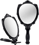 Probeautify Decorative Hand Held Mirror - Beautifully Butterfly Design Hand Mirrors with Handle - Lightweight Mirror - 180 Degrees Full Folding Portable Mirror - Travel Makeup Mirror (Black) PROBEAUTIFY