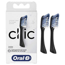 Oral-B Clic Toothbrush Replacement Brush Heads, Black, 2 Count Oral-B