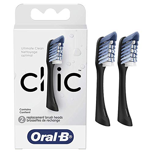 Oral-B Clic Toothbrush Replacement Brush Heads, Black, 2 Count Oral-B