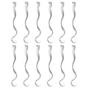 SWACC 12 Pcs Curly Wavy One Color Party Highlights Clip on in Hair Extensions Colored Hair Streak Synthetic Hairpieces (Sliver Gray) SWACC