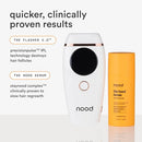 NEW Nood™ Flasher 2.0 + Serum — IPL Laser Hair Removal Device for Women & Men with After Shave to Treat & Prevent Ingrown Hairs, Bumps Slowing Hair Regrowth — Pain-Free IPL Hair Removal — Gloss White Infinity Warehouse