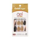 GoldFinger Ready-to-Wear Gel Manicure Colorful Nails Wear Comfortable 24 Nails GF (GF93) Goldfinger
