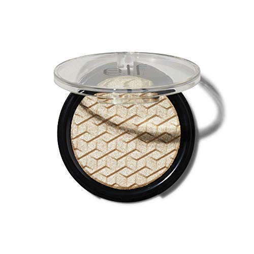e.l.f, Metallic Flare Highlighter, Versatile, Jelly-like Formula, Multi-Dimensional, Buttery Soft, Creates a High-Luster, High Shimmer Glow, White Gold, Applies Wet or Creamy, 0.18 Oz e.l.f.